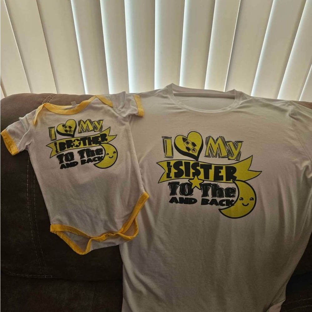 Love my brother love my sister to the moon and back matching shirts